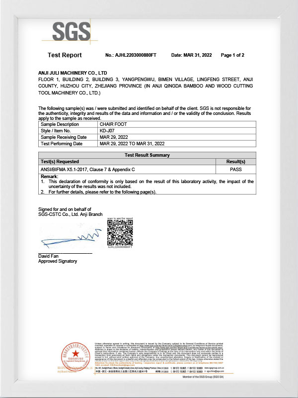 SGS Test Certificate